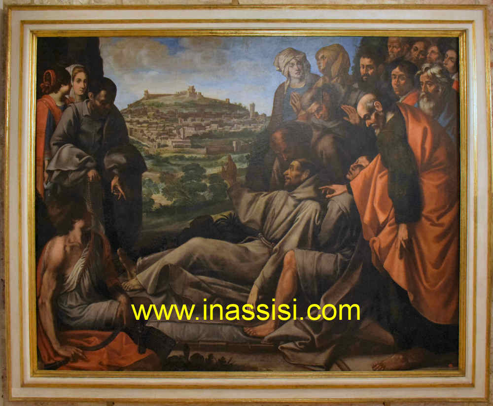 San Francesco morente benedice Assisi - Museo della Cattedrale di San Rufino